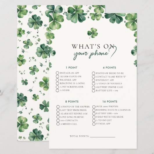 Papier Lucky Love What On Your Phone Fête des mariées Gam (Devant / Derrière)