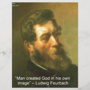 Papier Ludwig Feurbach & Citation de Dieu Créé par l'Homm