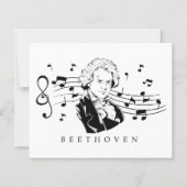 Papier Ludwig van Beethoven Portrait et buste avec des no (Dos)