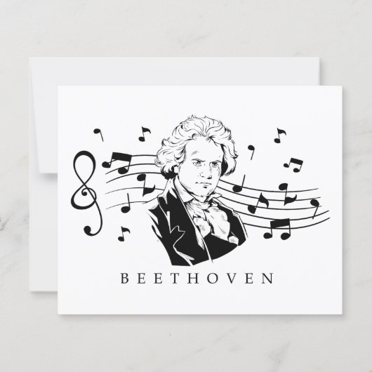 Papier Ludwig van Beethoven Portrait et buste avec des no (Dos)