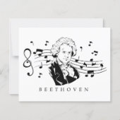 Papier Ludwig van Beethoven Portrait et buste avec des no (Devant)
