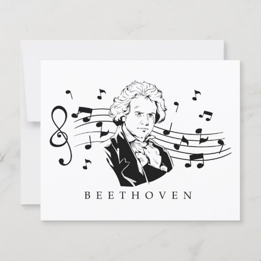 Papier Ludwig van Beethoven Portrait et buste avec des no (Devant)
