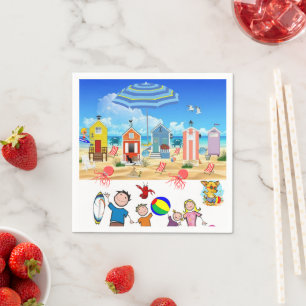 Papier luiers, Beach Fun Octopus Servet