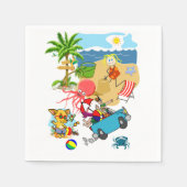 Papier luiers, Beach Fun Octopus Servet (Voorkant)