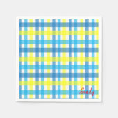 Papier luiers, geel blauw gekleed servet (Voorkant)