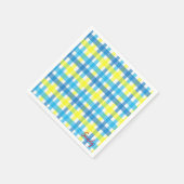 Papier luiers, geel blauw gekleed servet (Hoek)