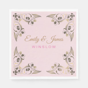 Papier-luiers-gouden Fancy ledergrenzen Servet