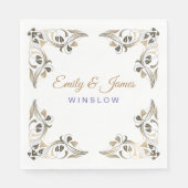 Papier-luiers-gouden Fancy ledergrenzen Servet (Voorkant)