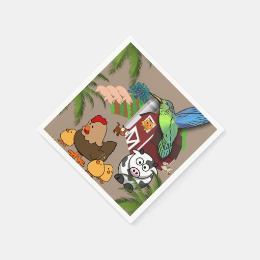 Papier luiers, Koe kippen Boerderij Servet (Hoek)