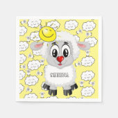 Papier luiers, schaap Sun Clouds Yellow Servet (Voorkant)