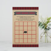 Papier Lumberjack Boys Baby shower Bingo Card (Debout devant)