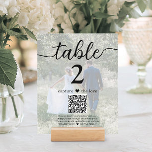 Papier Lumière 2 Mariage photo QR Code Code Numéro de tab