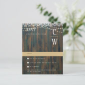 Papier LUMIÈRE EN BOIS RUSTIQUE LÂCHE Mariage RSVP (Debout devant)