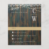 Papier LUMIÈRE EN BOIS RUSTIQUE LÂCHE Mariage RSVP (Devant)
