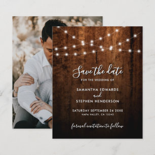 Papier Lumières de Chaîne Rustiques & Bois Mariage Épargn