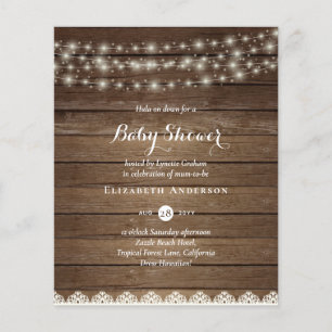 Papier Lumières rustiques Mason Jars Lace Baby shower bud