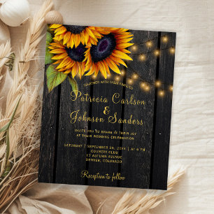 Papier Lumières rustiques tournesol grange bois mariage b