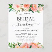 Papier Luncheon de mariage floral corail Budget Peach (Devant)