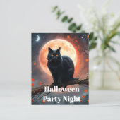 Papier Lune de chat noir d'Halloween effrayant, (Debout devant)