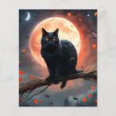 Papier Lune de chat noir d'Halloween effrayant, (Dos)