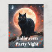 Papier Lune de chat noir d'Halloween effrayant, (Devant)