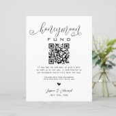 Papier Lune de miel Qr Code Black Chic Modern Minimal (Debout devant)