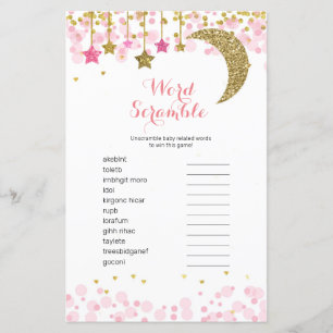Papier Lune rose or Aquarelle Word Scramble Jeu