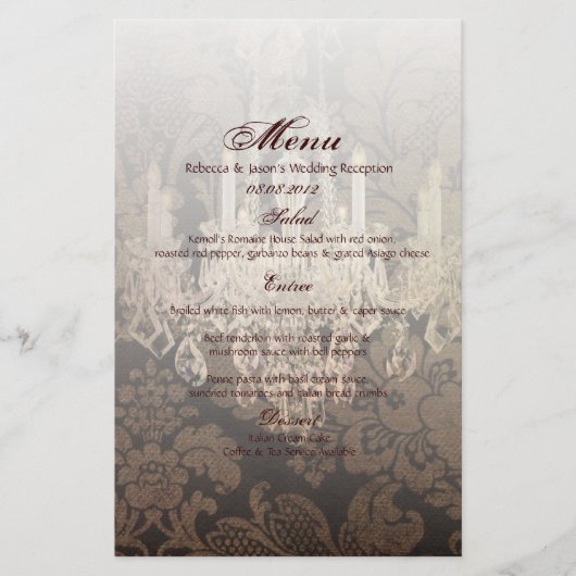 Papier lustre en damas vintage mariage (Devant)