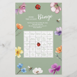 Papier Lutin fleur sauvage Trouvez le Bingo Invité