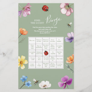 Papier Lutin fleur sauvage Trouvez le Bingo Invité
