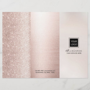 Papier Luxe Blush Rose Gold Beauty Salon Tri-fold