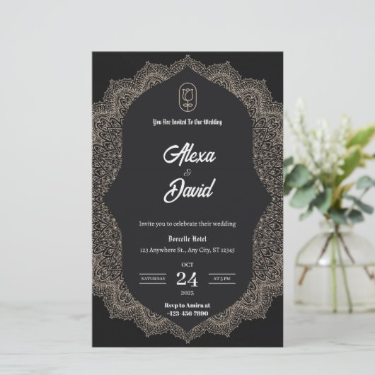 Papier luxe noir blanc (Debout devant)