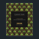 Papier Luxe vert et or Art Déco Motif<br><div class="desc">Motif Art déco de luxe vert et or sur arrière - plan noir.</div>