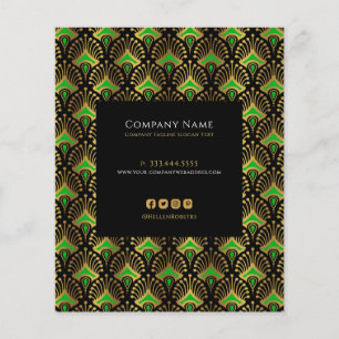 Papier Luxe vert et or Art Déco Motif