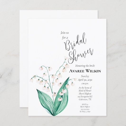 Papier Lys BUDGÉTAIRE de la vallée (Devant / Derrière)