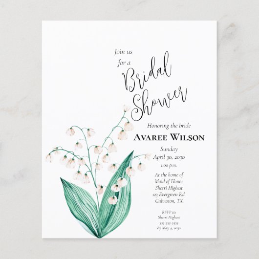 Papier Lys BUDGÉTAIRE de la vallée (Devant)