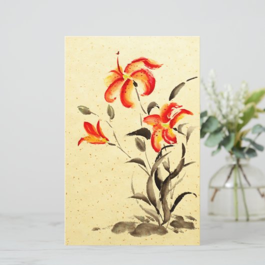 Papier Lys de tigre - rouge (Debout devant)