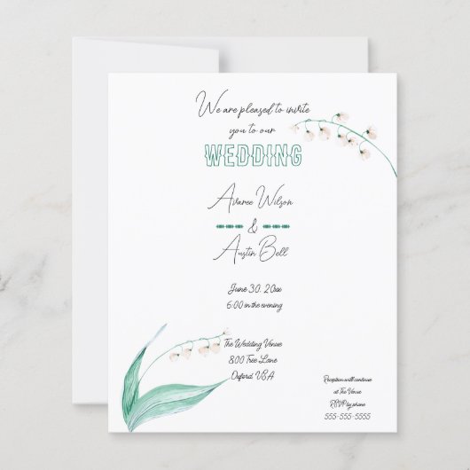 Papier Lys vert et blanc de la vallée (Devant)