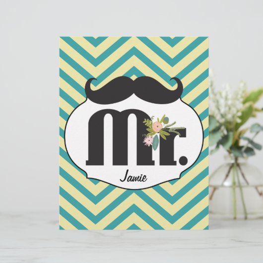 Papier M. Mustache Hipster Motif (Debout devant)