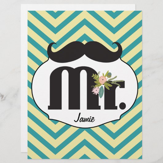 Papier M. Mustache Hipster Motif (Devant / Derrière)