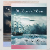 Papier Ma grâce viendra/ma paix viendra stationnaire (Devant / Derrière)