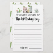 Papier Ma Mémoire Préférée Du Garçon D'Anniversaire (Devant / Derrière)