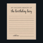 Papier Ma Mémoire Préférée Du Garçon D'Anniversaire<br><div class="desc">Achetez ce jeu et profitez de la haute qualité My Favorite Memory Of The Birthday Boy Game pour votre événement! Conception papier Kraft.</div>