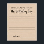 Papier Ma Mémoire Préférée Du Garçon D'Anniversaire<br><div class="desc">Achetez ce jeu et profitez de la haute qualité My Favorite Memory Of The Birthday Boy Game pour votre événement! Conception papier Kraft.</div>