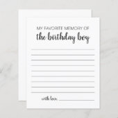 Papier Ma Mémoire Préférée Du Garçon D'Anniversaire (Devant / Derrière)