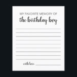 Papier Ma Mémoire Préférée Du Garçon D'Anniversaire<br><div class="desc">Achetez ce jeu et profitez de la haute qualité My Favorite Memory Of The Birthday Boy Game pour votre événement! Design noir et blanc.</div>