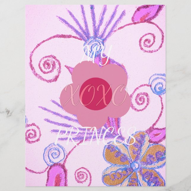 Papier Ma petite princesse Je t'aime XOXO (Devant)