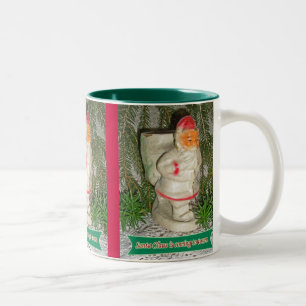 Papier Mache Blanc Coché Père Noël Christmas Mug