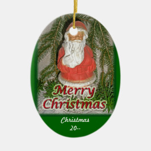 Papier Mache Rode bedekte kerstman Personaliseert Keramisch Ornament