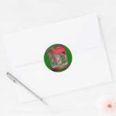 Papier Mache Rode Kerst stickers met coating (Envelop)